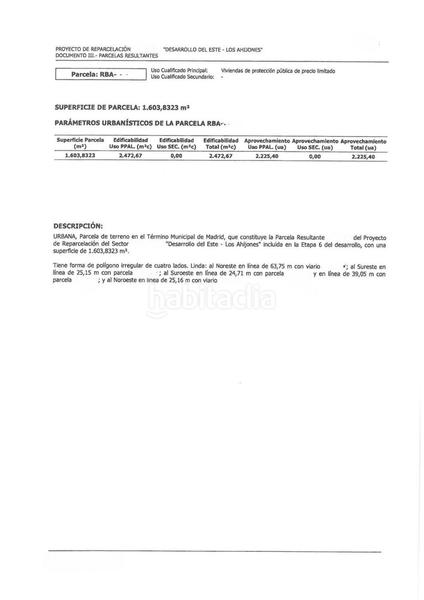 Foto ce5e40a9-50e0-417e-99de-59c31b461243. Residential plot in poligono uzp0202 Los Cerros 356 in Madrid