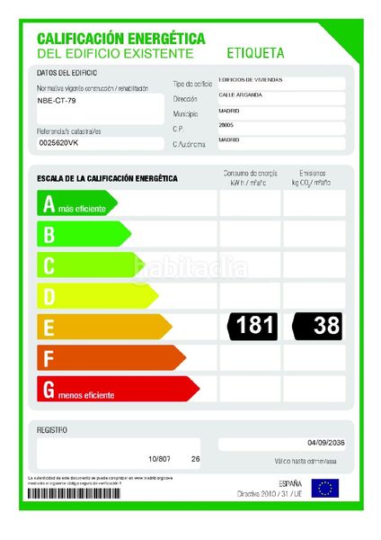 Foto 12eee6ee-0920-49ce-8701-c35609b4f4a8. Flat with heating parking in Acacias Madrid