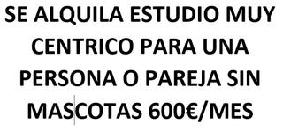 Lloguer Apartament a Calle del carmen 3. Estudio en alquiler