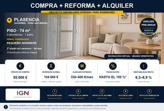 Pis a Zona Sur - Av. De España - San Miguel. Proyecto de compra, reforma y alquiler en plasencia