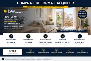Etagenwohnung in Écija. Proyecto de compra, reforma y alquiler en écija