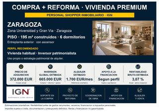 Pis a Universidad San Francisco. Oportunidad premium para reformar en el centro de zaragoza