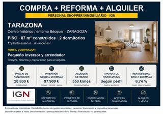 Appartamento in Plaza españa 17. Oportunidad en tarazona: compra, reforma y alquiler