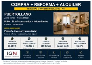 Appartamento in Centro. Compra + reforma + alquiler en puertollano