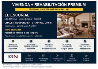 Chalet in Las Zorreras-Monte Encinar. Vivienda + rehabilitación premium en el escorial