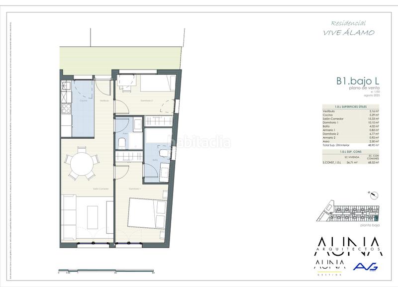 Foto e2b9fb2d-cade-415b-9b70-00fcb0e456ec. Planta baixa 56m<sup>2</sup> a calle de las eras altas 2 a Álamo (El)