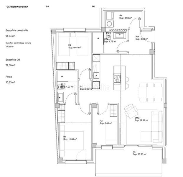 Foto 0ae4cdac-0195-4485-ad86-032a870a6d2a. Flat with heating parking in Caputxins-Ambulatori Vic
