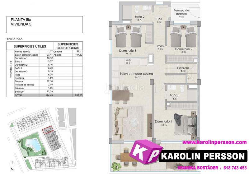 Foto a1063220-bd0c-4140-b2c6-c709527252cc. Àtic amb piscina a Playa Tamarit-Playa Lissa Santa Pola