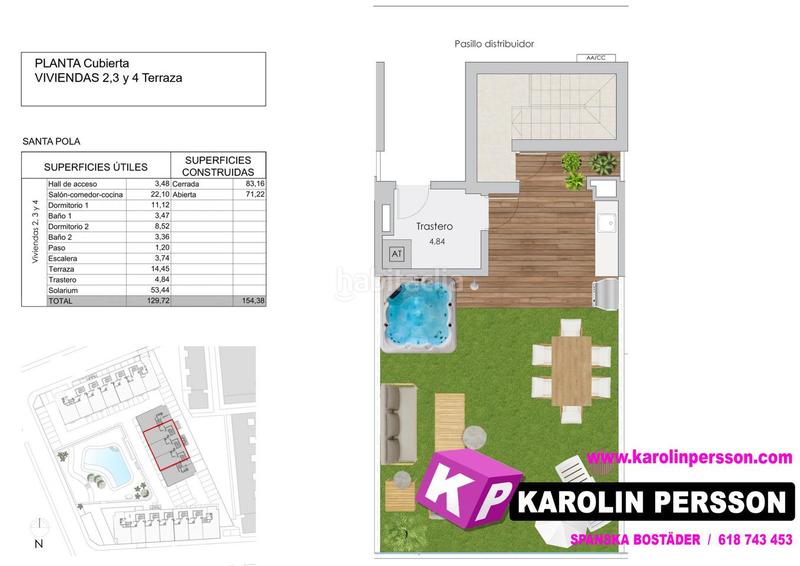 Foto ae8e97a8-d8a4-4b32-aa00-383628540e40. Àtic amb piscina a Playa Tamarit-Playa Lissa Santa Pola