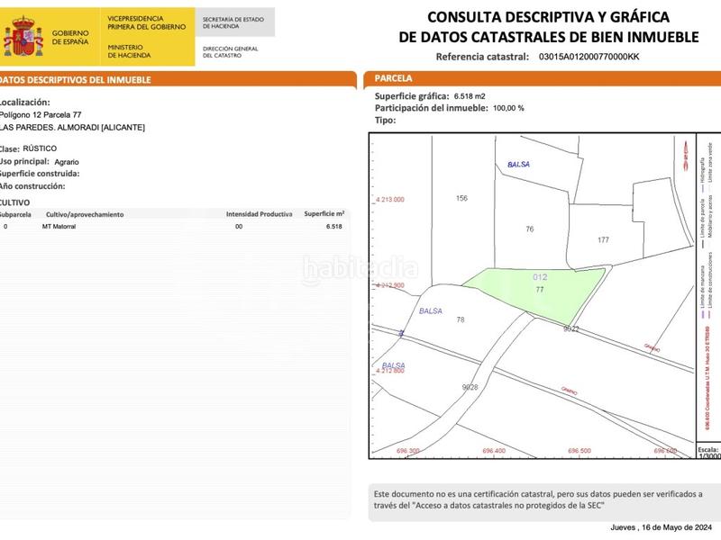 Foto 18bfcc5e-9132-45c4-8635-3826085fb86e. Fondo rustico in Montesinos (Los)