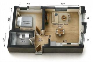 Rez-de-chaussée à Magán. Piso en planta baja de 1 dormitorio con garaje y trastero