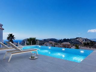 Casa a Cumbre del Sol. Villa de lujo con piscina desbordante y vistas al mar cerca de m