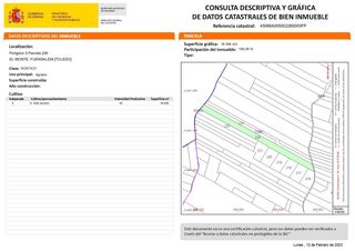 Finca rústica a El monte. Venta terreno rústico fuensalida