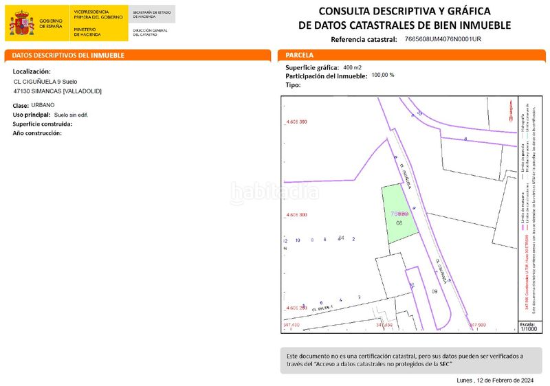 Foto 7bd9caf7-66f4-4c4f-bfb0-d305ecd5bb35. Terreny residencial a calle ciguñuela 9 a Simancas