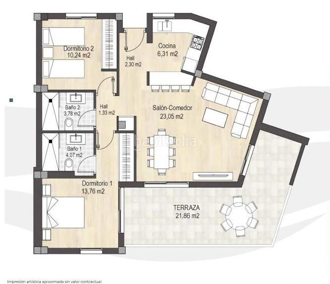 Foto 49485661-5b77-47c3-aafc-e8dfa1cdd4ad. Apartament amb aparcament piscina a Bonalba-Cotoveta Mutxamel