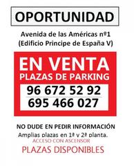 Aparcament cotxe a Las Viñas. Venta de plazas de parking