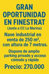 Nau industrial a Balcón de Finestrat-Terra Marina. Gran oportunidad nave indistrial