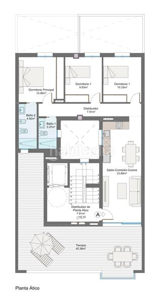 Foto 24b59661-0ae8-458a-8831-a2bdbaab169a. Apartamento en calle san ignacio 15c atico en venta en nueva promocion en Maracena