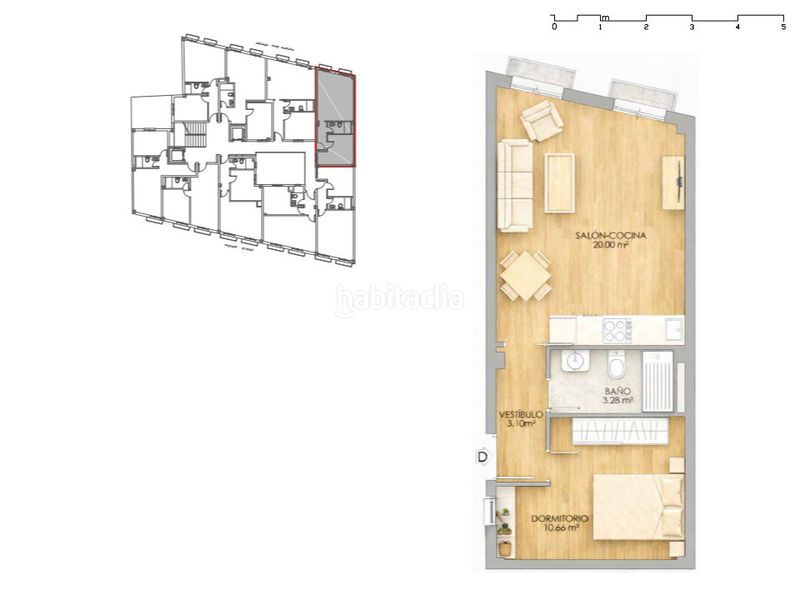 Foto a1bf2854-74fc-4fc1-924b-dc274229596f. Apartamento 44m<sup>2</sup> en calle béjar 25 edificio bejar 25-27 tipo c en Huelva