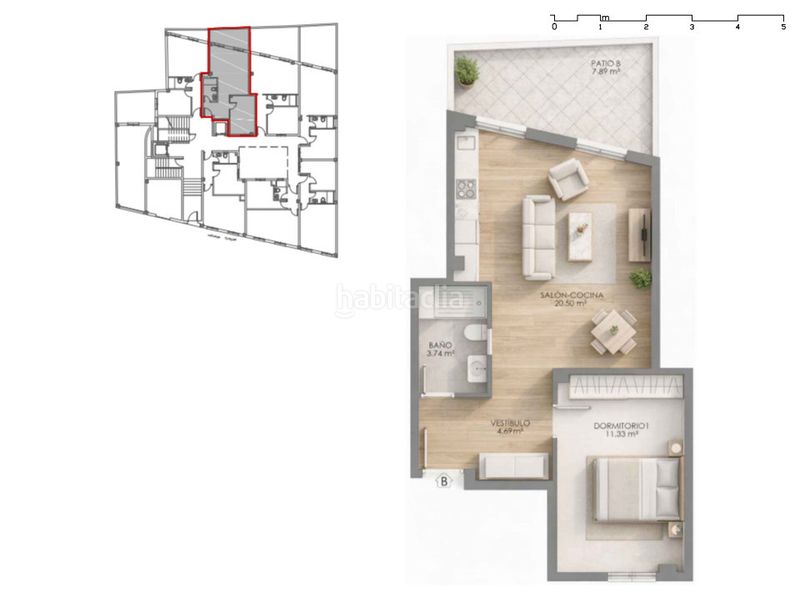 Foto a9d91068-6986-4125-bda4-cc5485bd57a5. Apartamento 44m<sup>2</sup> en calle béjar 25 edificio bejar 25-27 tipo c en Huelva