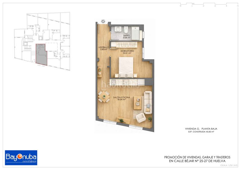Foto fdd5aae9-3bfd-4144-8570-ab68f89c3194. Apartamento 44m<sup>2</sup> en calle béjar 25 edificio bejar 25-27 tipo c en Huelva