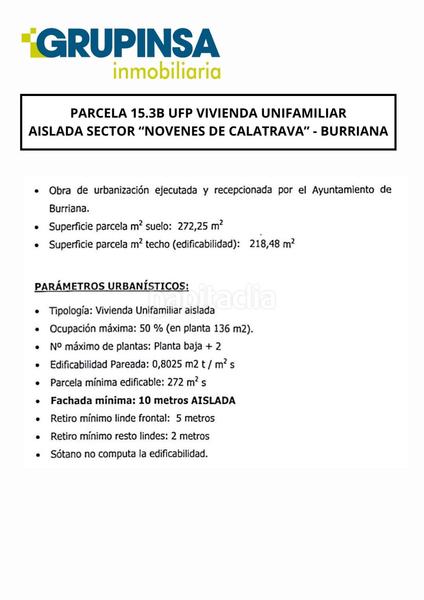 Foto a8c14d66-cf25-402d-b021-413c53bb4fe0. Terreno residenziale in Piscinas Burriana