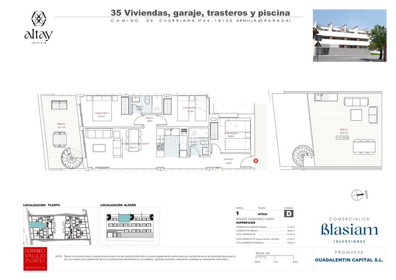 Foto 6a6e5e5a-dab1-47da-8499-dd54174b905f. Àtic 90m<sup>2</sup> amb calefacció aparcament piscina a Poniente Armilla