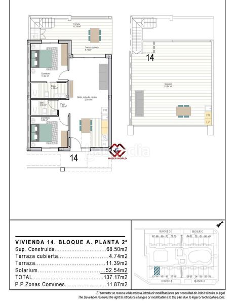 Foto 288a0a78-83e1-49c0-9e5a-a24b89a27bfd. Àtic amb aparcament piscina a San Cayetano Torre - Pacheco