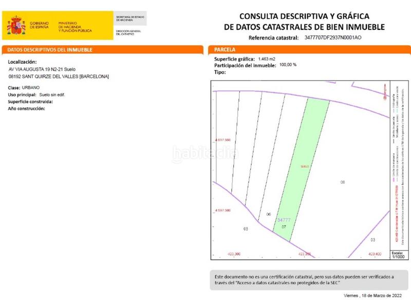 Foto 3aa34946-d1c8-4a40-bf8a-f02c2dfd9a7d. Terreny residencial a via augusta 21 a Sant Quirze Parc-Vallsuau-Castellet Sant Quirze del Vallès