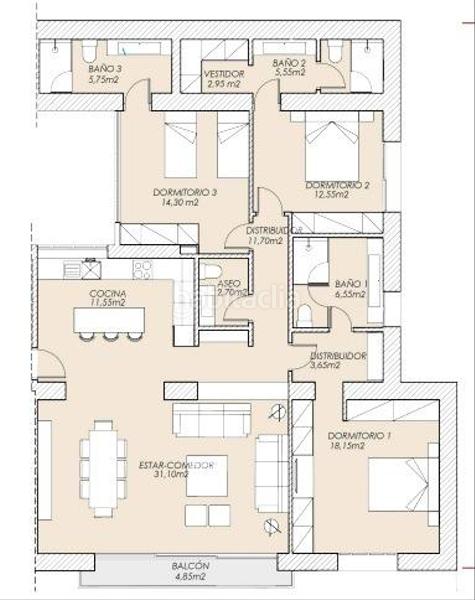 Foto 1db91557-b118-4a3e-91bb-f2c6011e308e. Apartamento  de lujo a estrenar en la malagueta en Málaga