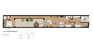 Rez-de-chaussée  Carrer de l'infant martí. Planta baja de obra nueva con patio en ca naurell