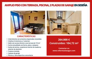 Piso en El Quiñón. Amplio piso con terraza, piscina, 2 plazas de garaje y zonas com