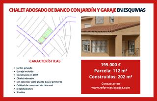 Maison jumelée à Esquivias. Chalet adosado de banco con jardín y garaje en esquivias