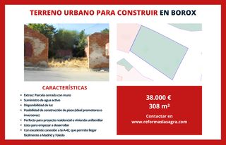 Terreno residenziale in Borox. Parcela urbana con muro, suministros, preparada para edificar pi
