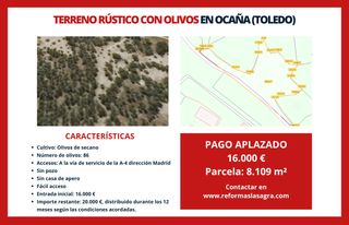 Fondo rustico in Ontígola. Terreno rústico con olivos en ocaña (toledo) – pago aplazado 12