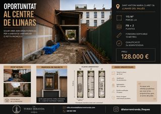 Wohngrundstück  Carrer sant antoni maria claret. Terreny urbà edificable en venda al centre de llinars del vallès