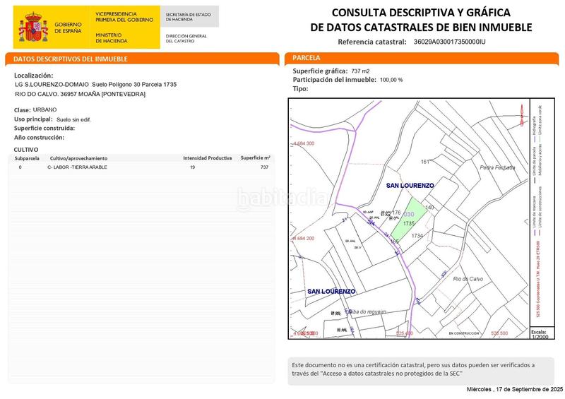 Foto 6d359f19-8719-473f-818d-8a8b98268556. Terrain résidentiel dans lugar san lourenzo dans Moaña