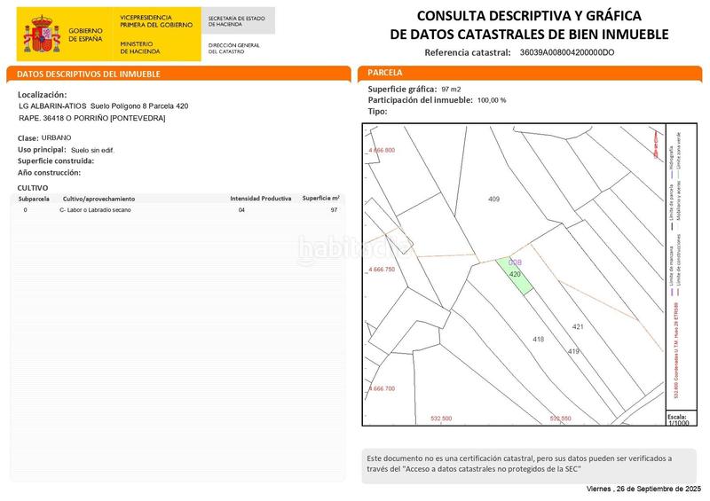 Foto 3978345d-e563-4a97-ab09-35fb8a2f0516. Terreno residenziale in lugar albarin-atios in Porriño (O)