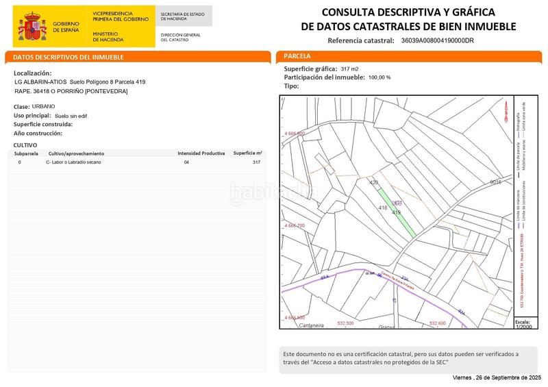 Foto 6f519873-4840-475e-907a-884971b5d3e7. Terreno residenziale in lugar albarin-atios in Porriño (O)