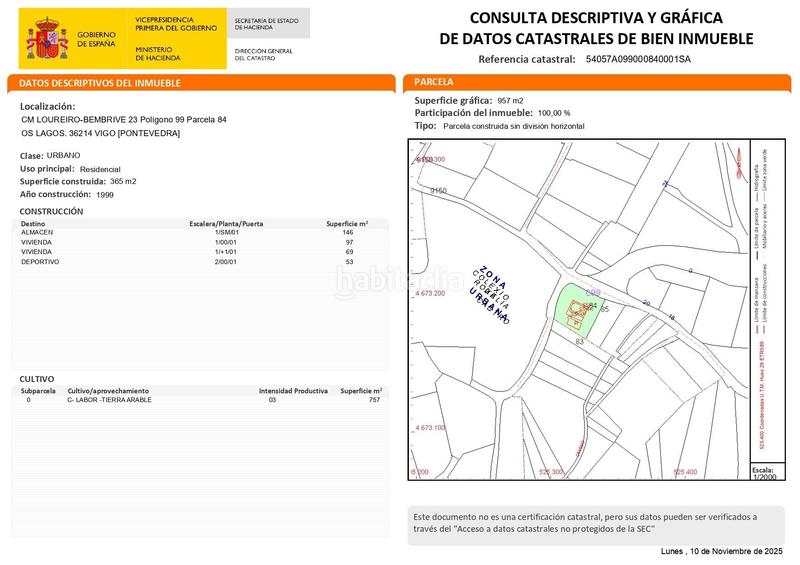 Foto 99a8293a-00dc-40e1-8687-a28ebbe5f574. Chalet avec chauffage parking piscine dans Bembrive Vigo