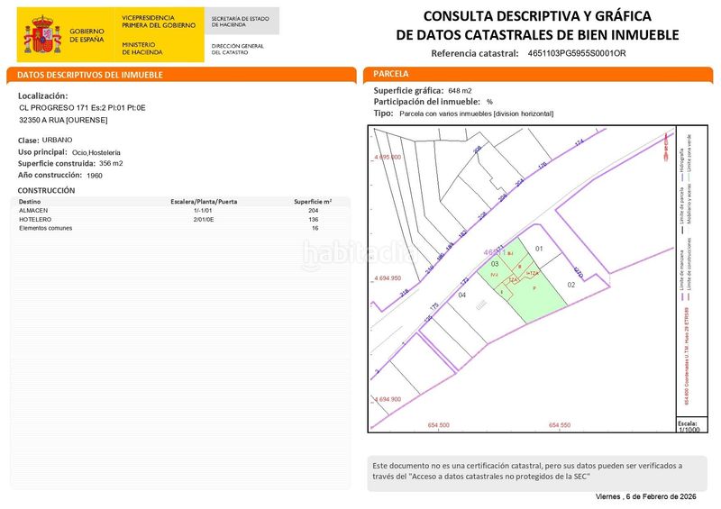 Foto ffed605b-cfe3-4f98-b226-bff7c3b820ab. Edificio en del progreso 171 hostal en venta en a rua en Rúa (A)