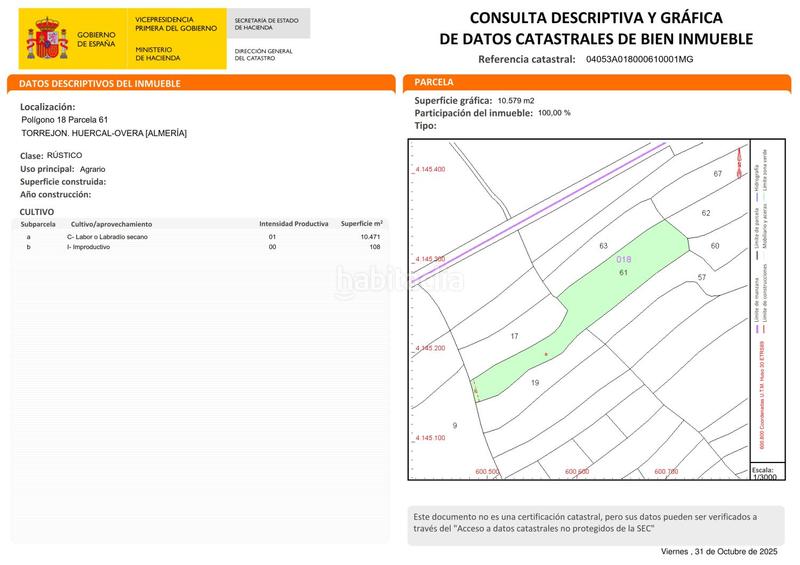 Foto ee20a38c-e90a-47d9-a46f-fbc6d32b4b55. Wohngrundstück in Huércal - Overa