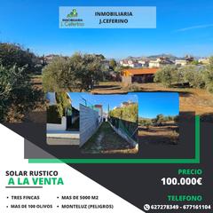 Finca rústica  Calle de los almendros. Se vende conjunto de tres fincas rusticas en monteluz (peligros)