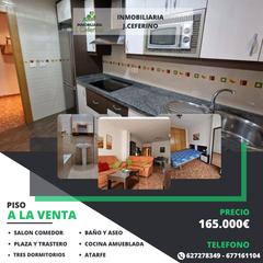 Piso en Atarfe. Se vende piso de tres dormitorios , plaza de aparcamiento y tras