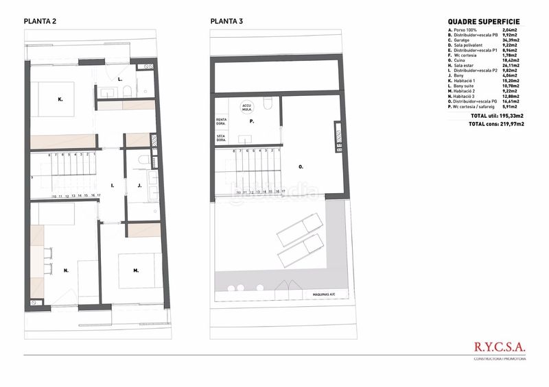 planta segona i golfa. Promozione Alcalde Joan Bertran 68 i 70 in Reus. Case unifamiliari di nuova costruzione