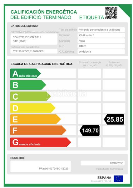 Foto e4c54631-3b33-4886-8d1b-5efd7d9d6f26. Casa adossada amb aparcament piscina a Las Salinas Vera