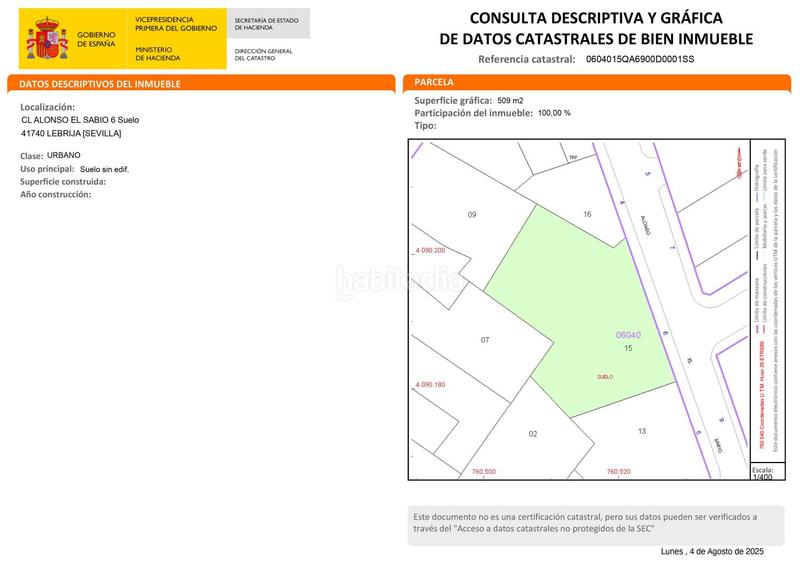 Foto bcdc919f-36c9-4230-8456-67e0ad063f6b. Terreno residencial solar en venta en el pajarete. en Lebrija