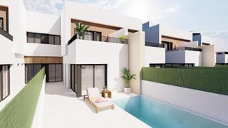 Casa aparellada a Santiago de La Ribera. Villa adosada con 3 dormitorios y piscina privada cerca del mar