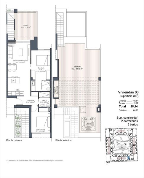 Foto ebc6ade2-2572-421b-bd39-2f0ee7029a35. Ático bungalow de planta alta de 2 dormitorios con solarium privado a la venta en ciudad quesada en Rojales