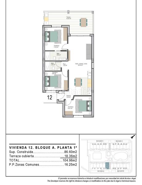 Foto 45e2fa30-5701-4362-ad22-99819b75d700. Apartament amb aparcament piscina a San Cayetano Torre - Pacheco